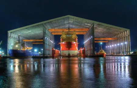 Demag cranes and hoists used to build ships