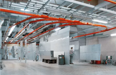 Transport solutions to meet specific needs with suspension monorails and track switches in a plant in the aviation industry